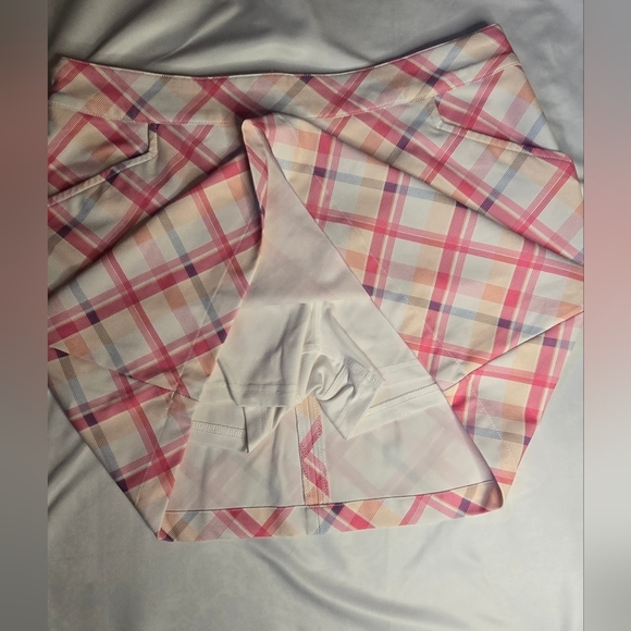 Tommy Armour Dri-Logic Pink & White Plaid Skort – Size 12, Golf/Tennis - Picture 2 of 5